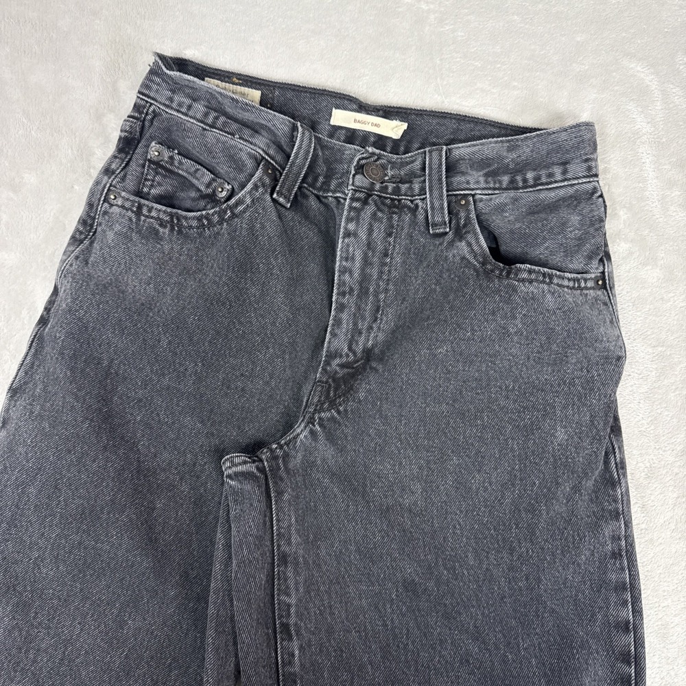 Levi's Premium Women's Faded Black Denim Jeans Baggy Dad Size 24X32